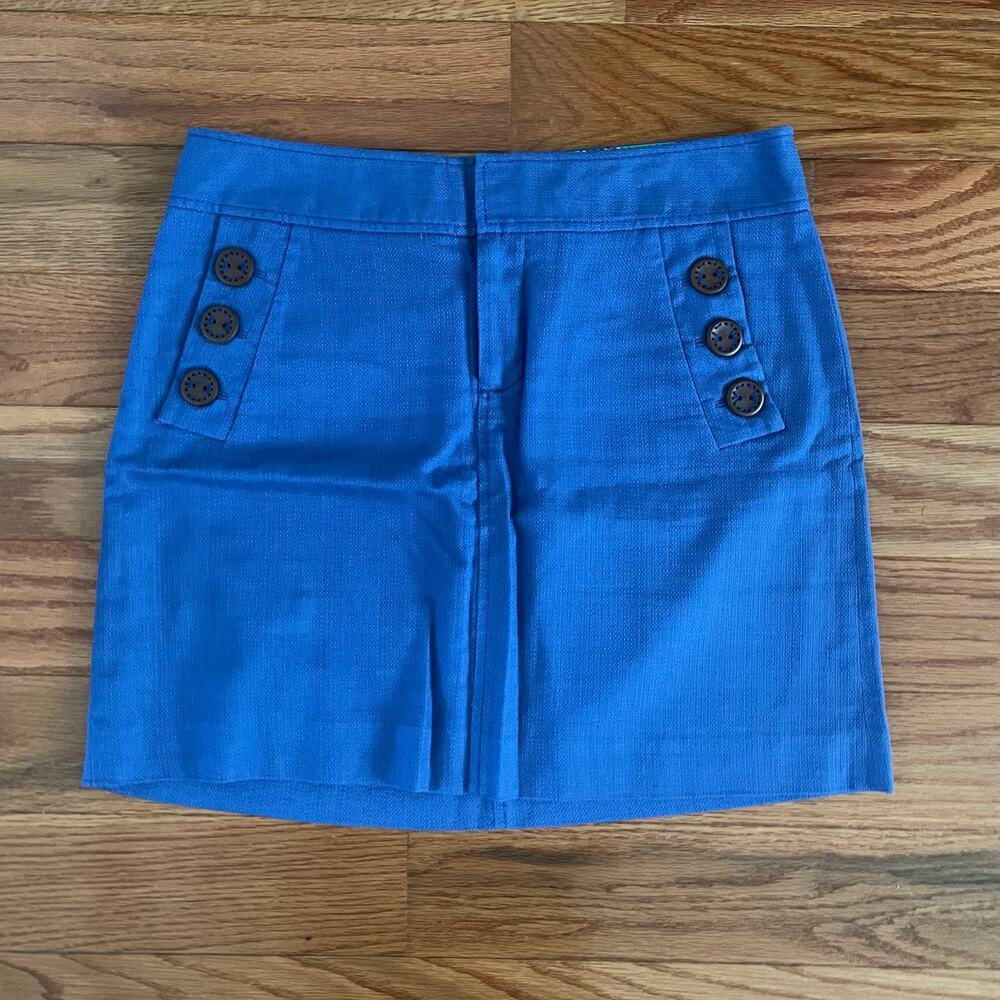 Lilly Pulitzer Mini Pencil Skirt 2 Blue Nautical Coastal Preppy Lined Coconut